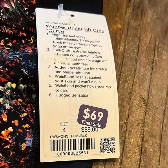 Lululemon Athletica Wunder Under HR Crop NWT - Picture 2 of 2